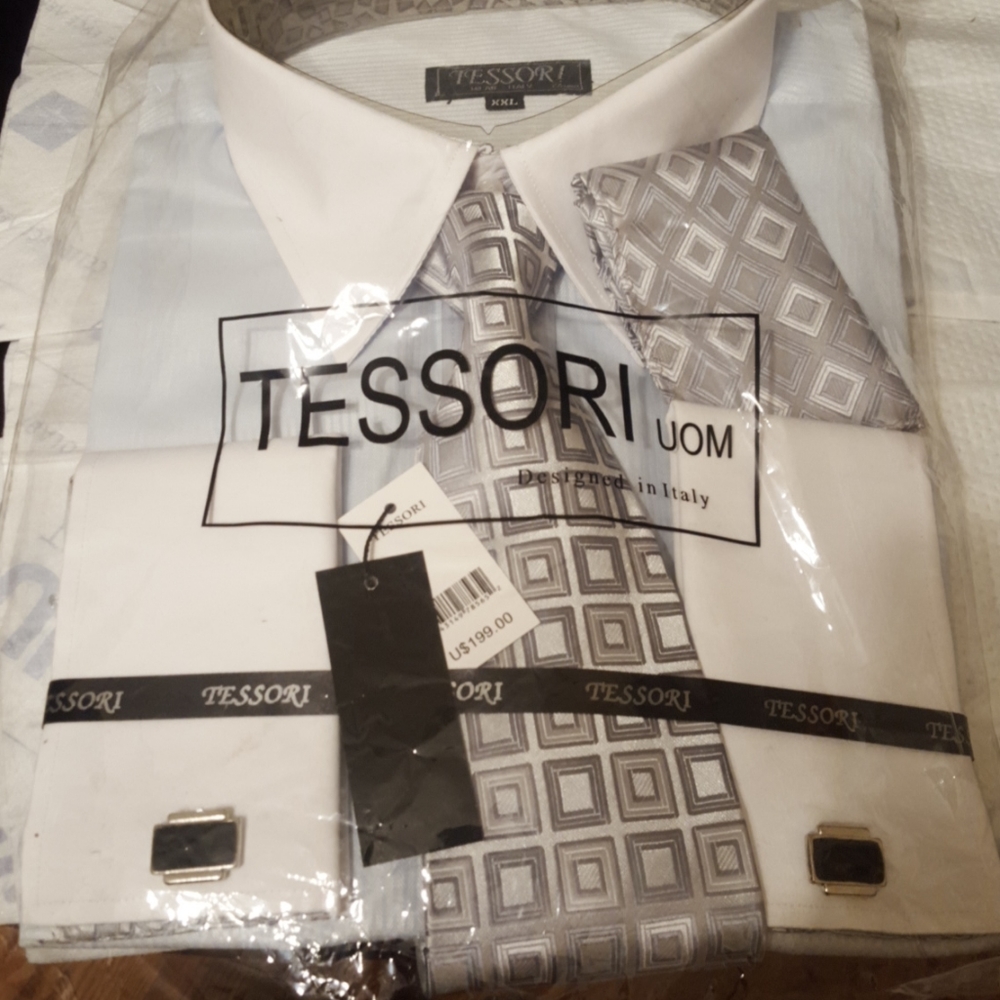 TESSORI (XXL) LIGHT BLUE STRIPE DRESS SET NEW